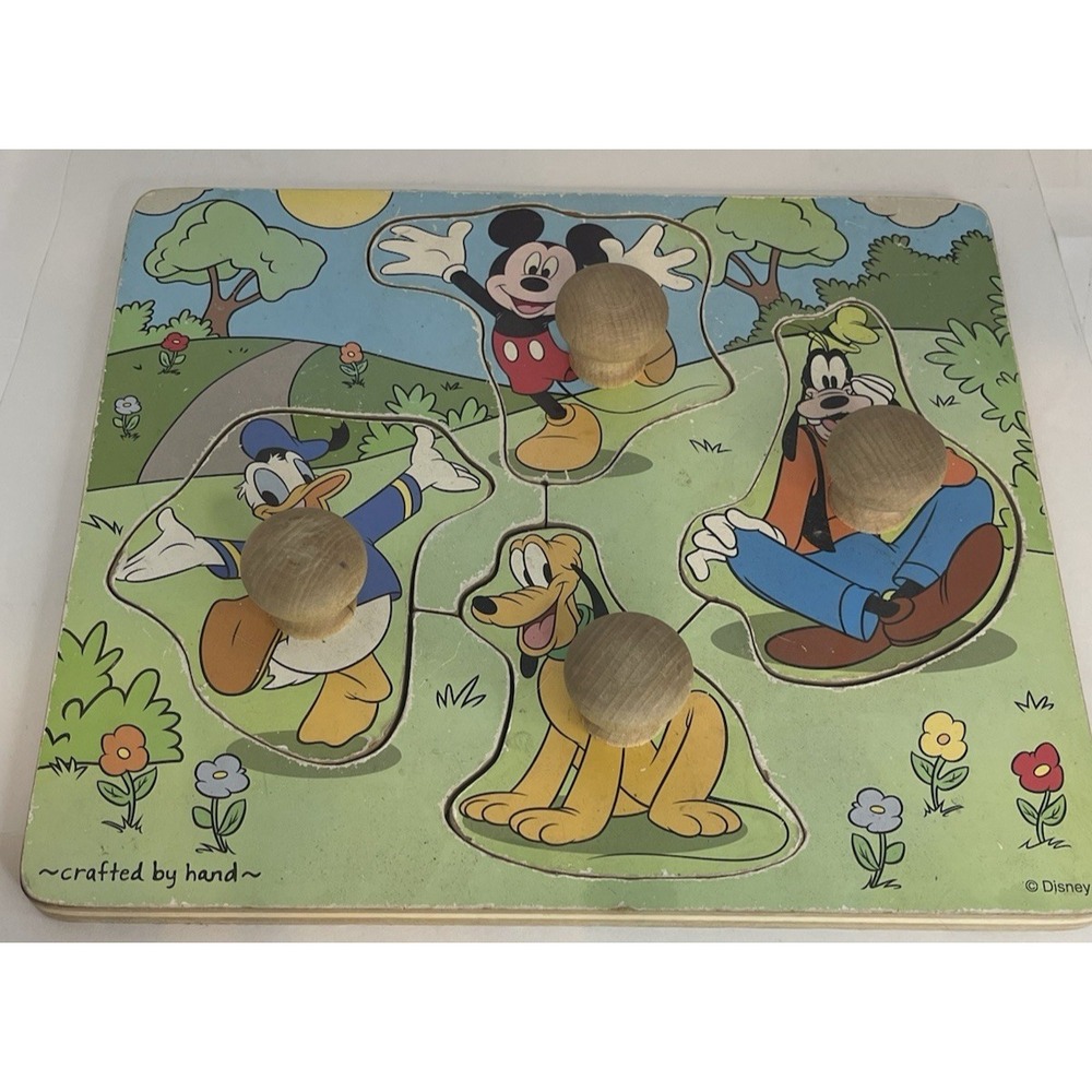 Melissa & Doug Disney Mickey Mouse Friends Wooden Jumbo Knob Puzzle Toddler Toy